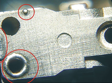 <a href='http://www.goldmj.cn/product/3.htm' class='text_a'>模具激光焊機(jī)</a>修復(fù)模具效果